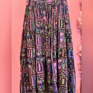 Vintage Boho colorful Midi Skirt XXL plus size